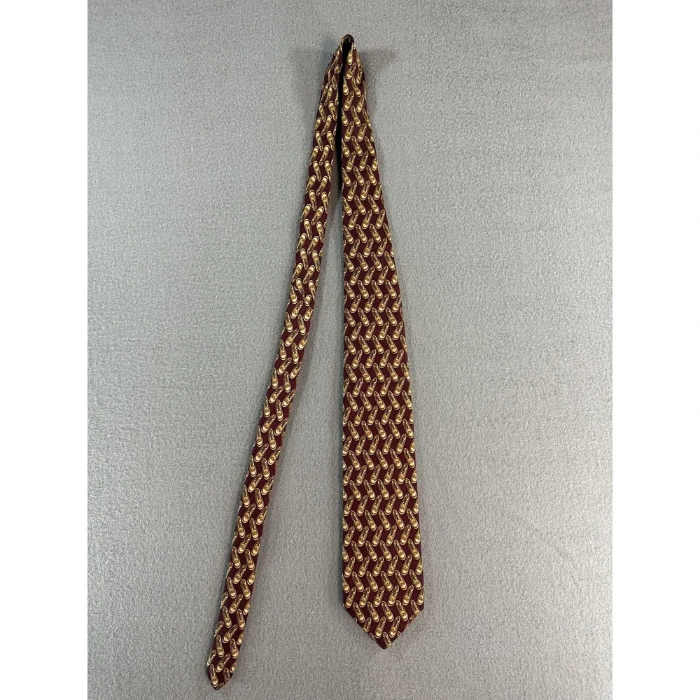 Vintage Brooks Brothers Tie‎ Mens One Size Red Silk Shoes Car Print Made USA